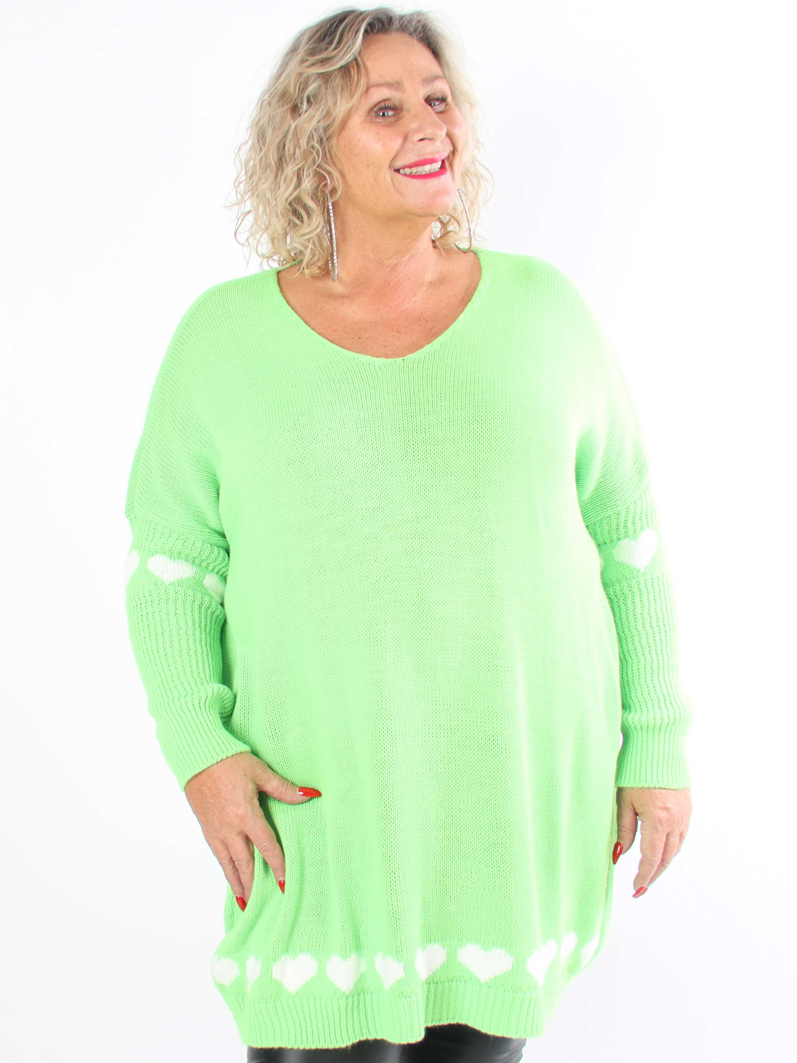 Katerina - Plus size strik med søde hjertedetaljer